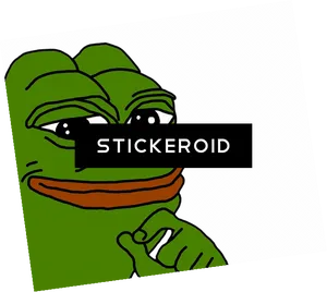 Pepe The Frog Thinking Pose PNG Image