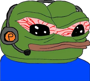 Pepethe Frog Gamer Headset PNG Image