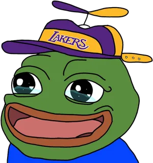 Pepethe Frog Lakers Fan.png PNG Image