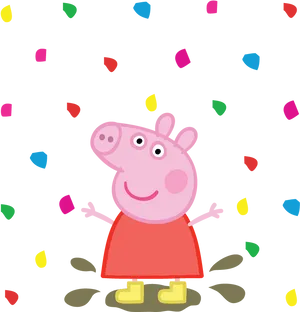 Peppa Pig Celebration Confetti PNG Image