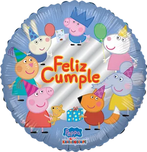 Peppa Pig Feliz Cumple Balloon PNG Image