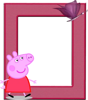 Peppa Pig Photo Frame PNG Image