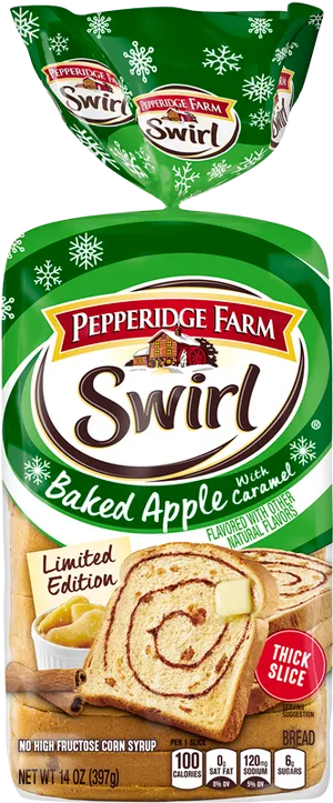 Pepperidge Farm Swirl Baked Apple Bread PNG