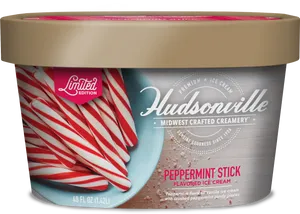 Peppermint Stick Ice Cream Container PNG Image