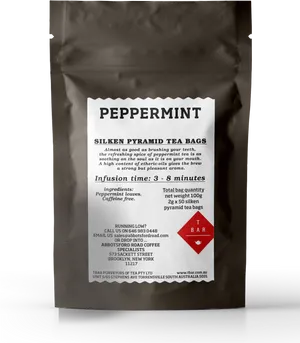 Peppermint Tea Bags Packaging PNG Image