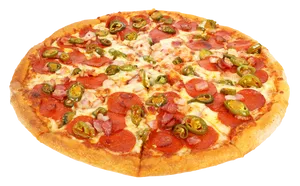 Pepperoni Jalapeno Pizza PNG Image