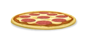 Pepperoni Pizza Cartoon Illustration PNG Image