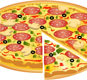 Pepperoni Pizza Clipart PNG Image