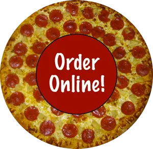 Pepperoni Pizza Online Order Promotion PNG Image