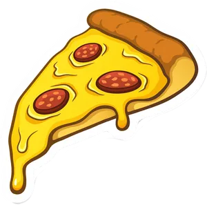 Pepperoni Pizza Slice Cartoon Illustration PNG Image