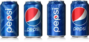 Pepsi Can Collection Display PNG Image