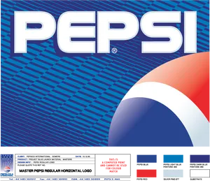 Pepsi Logo Design Blueprint PNG Image