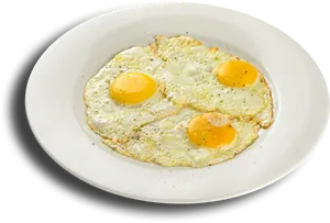 Perfectly Fried Eggson Plate PNG Image