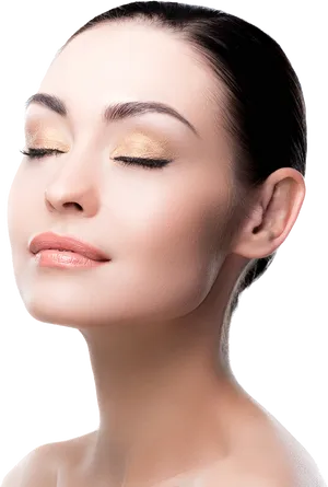 Perfectly Groomed Eyebrows Woman Portrait PNG Image