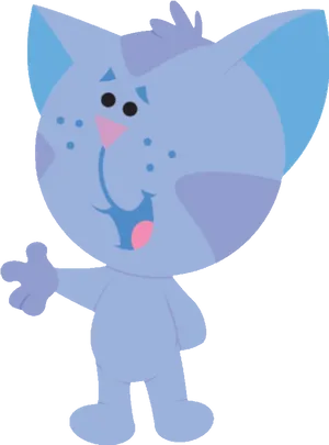 Periwinkle Cartoon Cat Character PNG Image