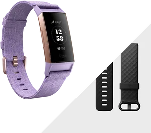 Periwinkle Fitbit Smartwatchand Straps PNG Image