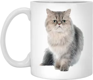 Persian Cat Printed Mug PNG Image