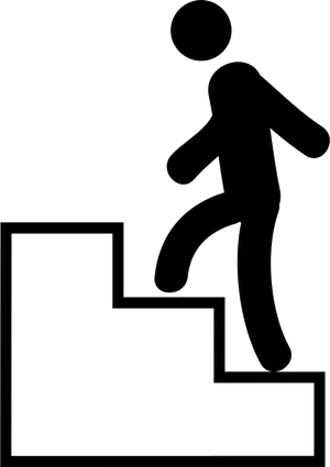 Person Climbing Stairs Silhouette PNG Image