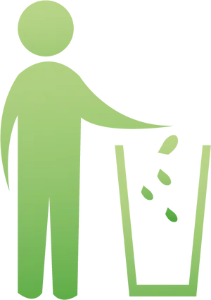 Person Disposing Trash Sign PNG Image