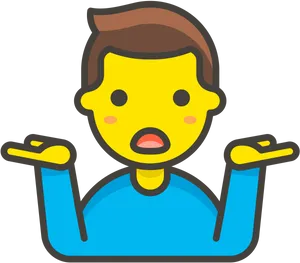 Person Shrugging Emoji PNG Image