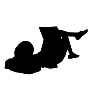 Person Using Laptop Silhouette PNG
