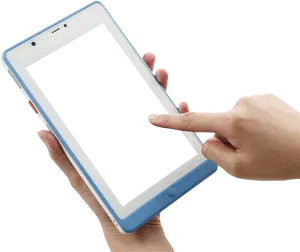 Person Using Tablet Transparent Background PNG Image