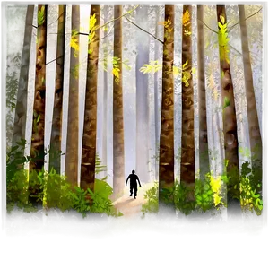 Person Walking Through Forest Png Csd33 PNG Image