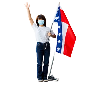 Person Waving Flag Png Ouv PNG Image