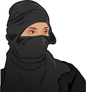 Person Wearing Black Balaclava PNG Image