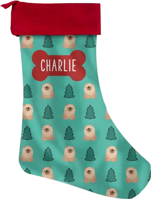 Personalized Christmas Stocking Charlie PNG Image