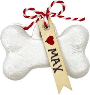 Personalized Dog Bonewith Name Tag PNG Image