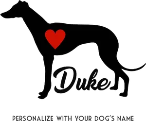 Personalized Greyhound Silhouettewith Name PNG Image