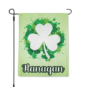 Personalized Shamrock Garden Flag PNG Image