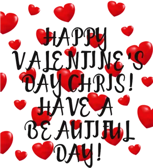 Personalized Valentines Day Greeting Hearts PNG Image