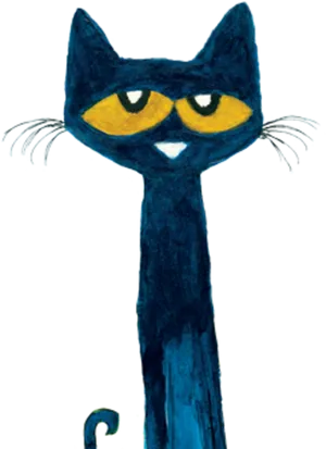 Pete The Cat Blue Feline Illustration PNG Image