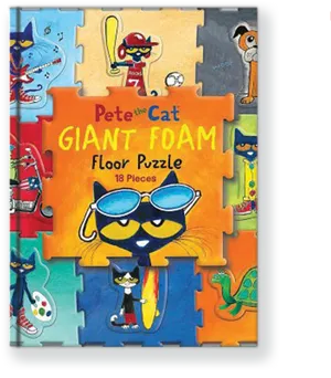 Pete The Cat Giant Foam Floor Puzzle Packaging PNG Image