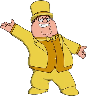 Peter Griffin Yellow Suit PNG Image