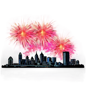 Philadelphia Skyline With Fireworks Png 49 PNG Image