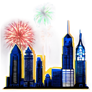 Philadelphia Skyline With Fireworks Png Kjc PNG Image