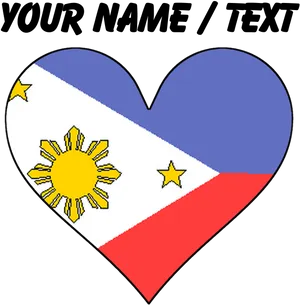 Philippine Flag Heart Shape PNG Image