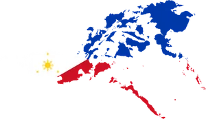 Philippine Flag Map Outline PNG Image