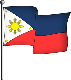 Philippine Flag Waving Illustration PNG Image