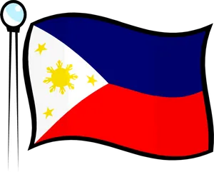 Philippine Flag Waving Illustration PNG Image