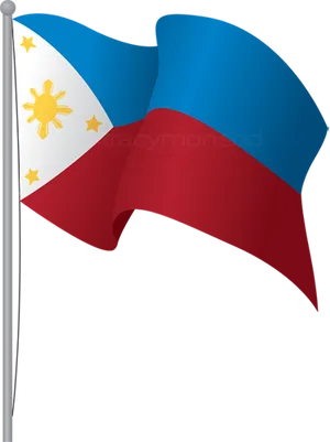 Philippine Flag Waving PNG Image