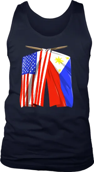 Philippineand American Flagson Shirt PNG Image