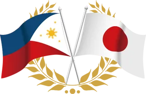 Philippineand Japanese Flags Crossed PNG Image