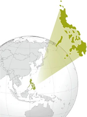 Philippines Location Map Globe Projection PNG Image