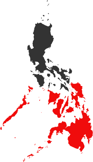 Philippines Map Redand Gray PNG Image