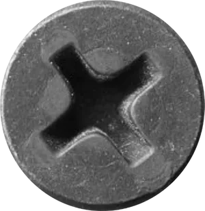 Phillips Head Screw Top View PNG Image