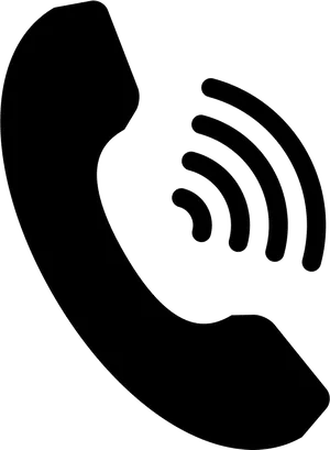 Phone Call Icon Blackand White PNG Image